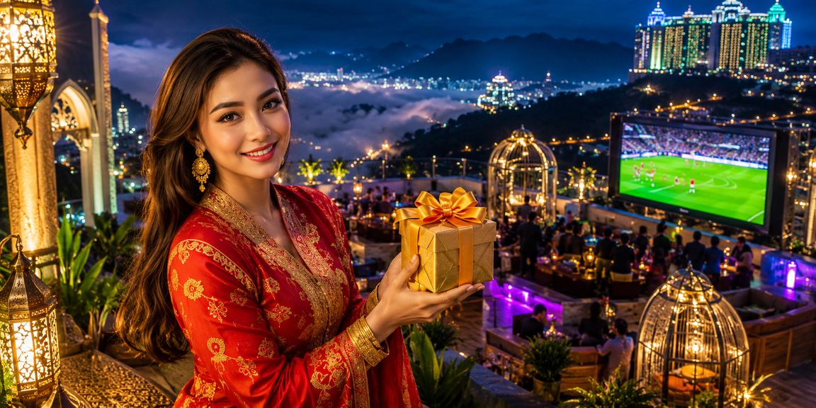 Pemain bertaruh bola sepak di Genting Highlands semasa perayaan Hari Raya