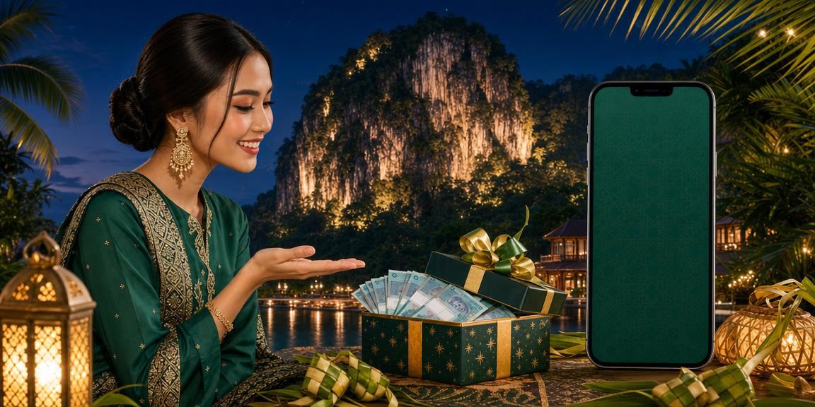 Suasana promosi Hari Raya kasino mudah alih bergaya Melayu di Ipoh